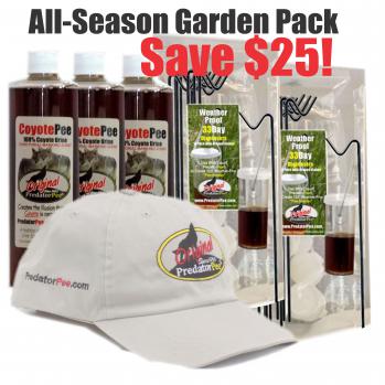 Coyote Urine All-Season Weather-proof Dispenser Garden Pack- Save $25!