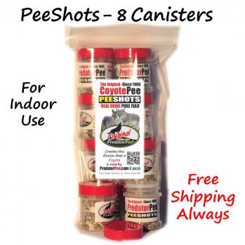 Coyote Urine PeeShots - For Indoors and Vehicles - 8 pack