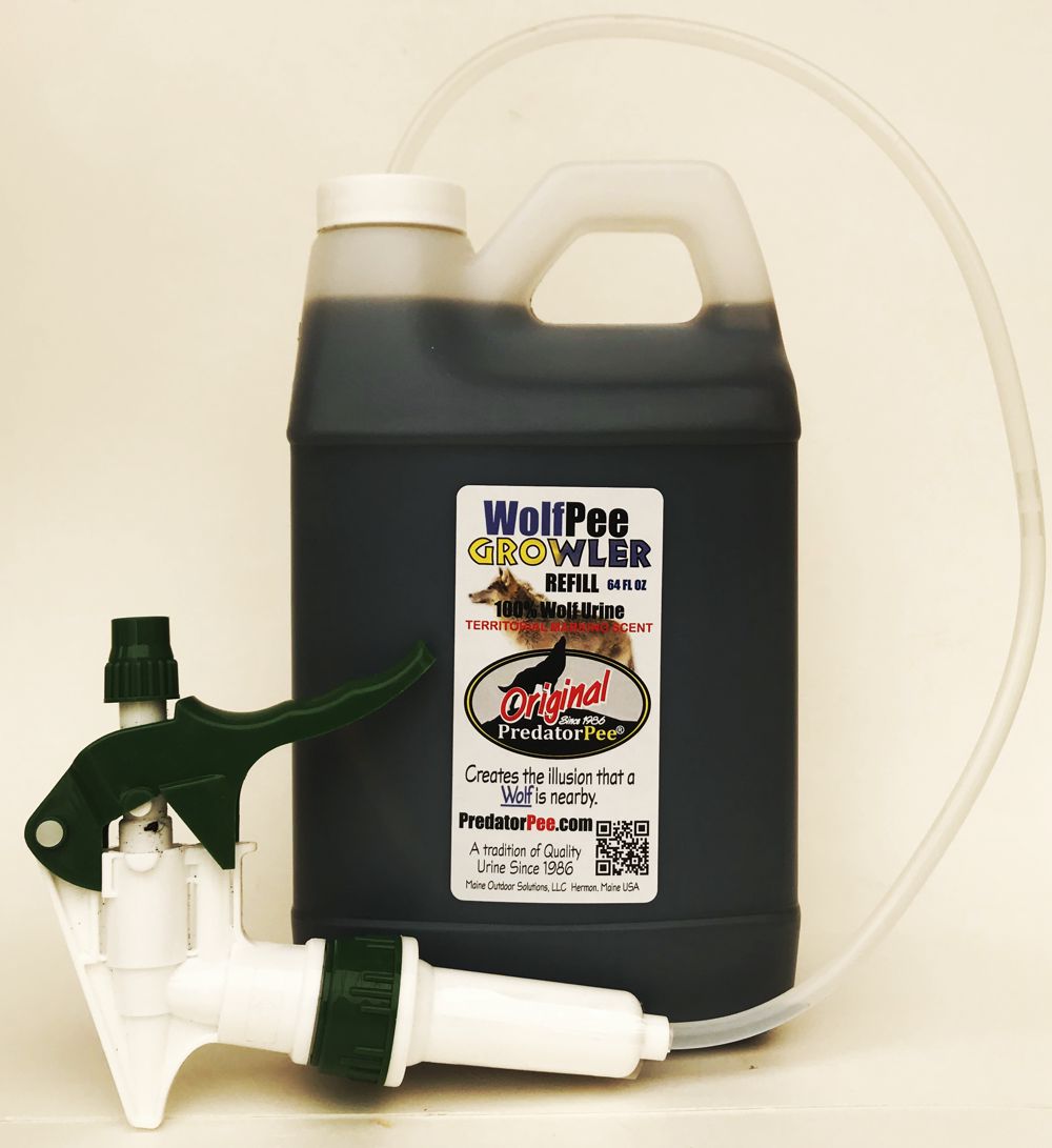 64 oz Wolf Urine Growler Natural Cat and Coyote Repellent
